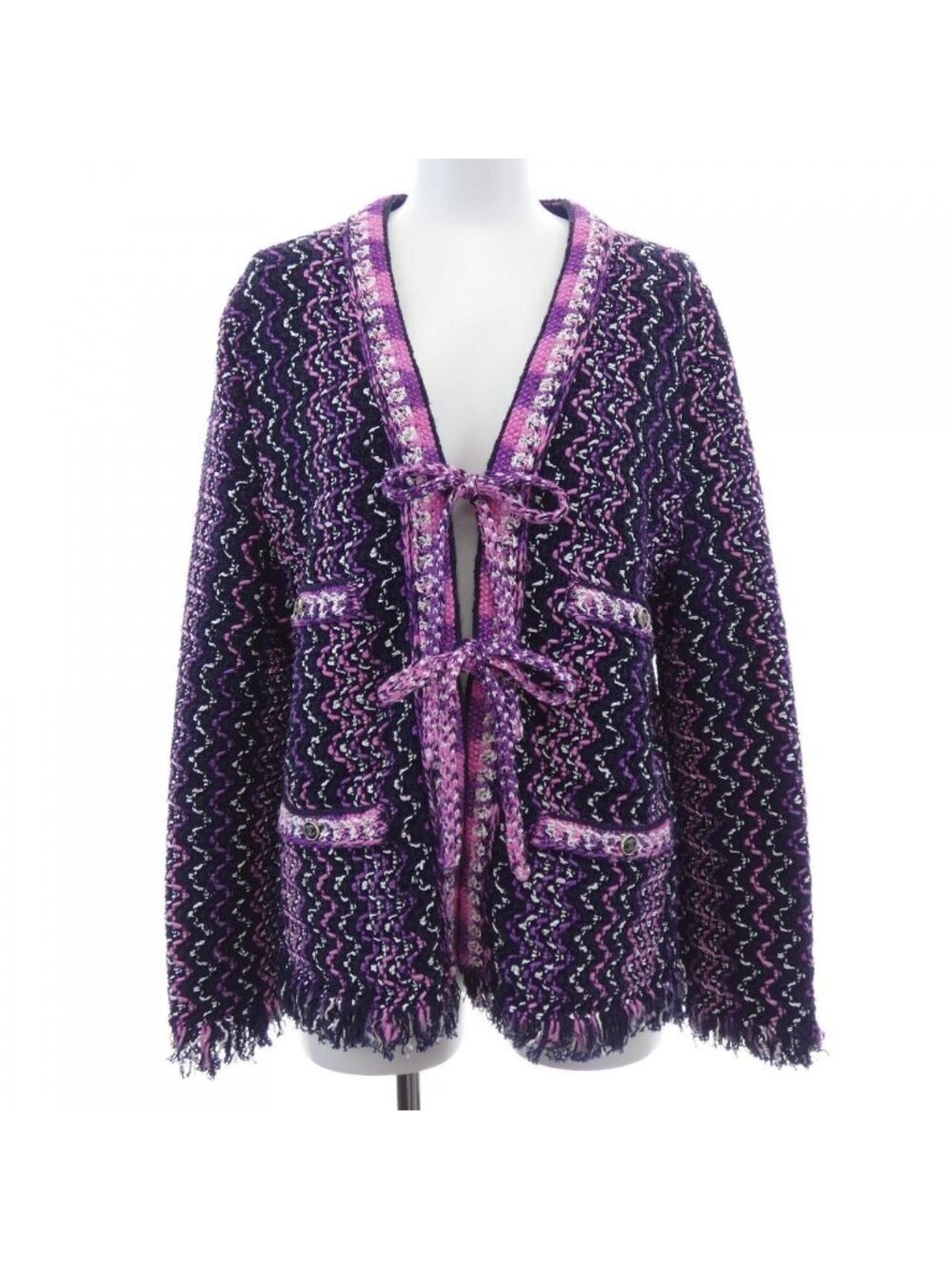 Chanel Collarless Jacket Navy